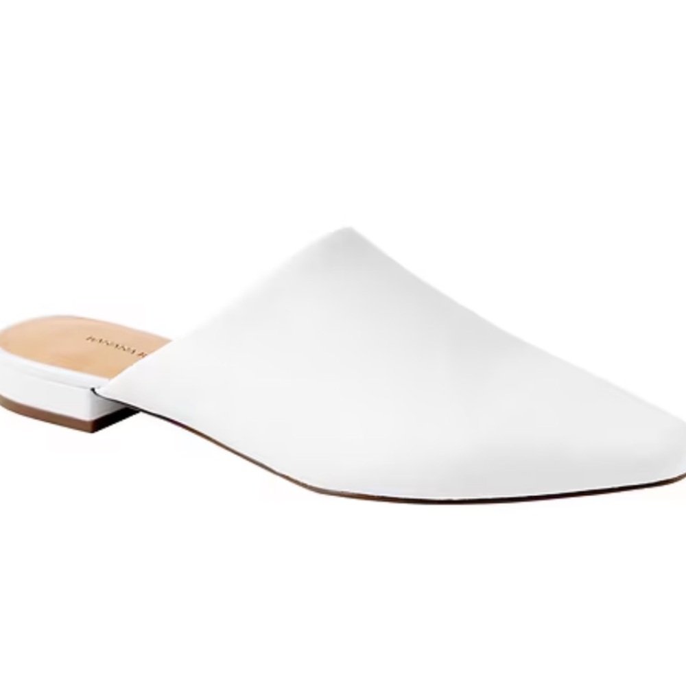 Banana Republic White Leather Women's Mules